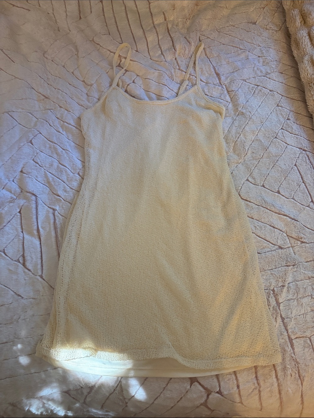 Madden Girl Cream Knit Slip Dress - 2 piece set